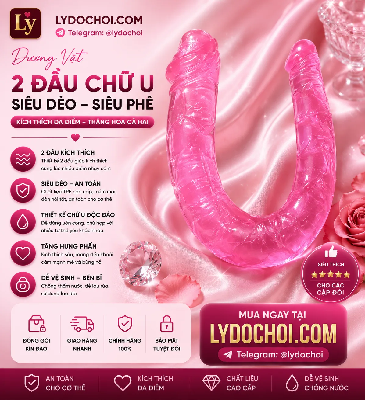 Sextoy cho Les - Vòng dương vật 2 đầu 001