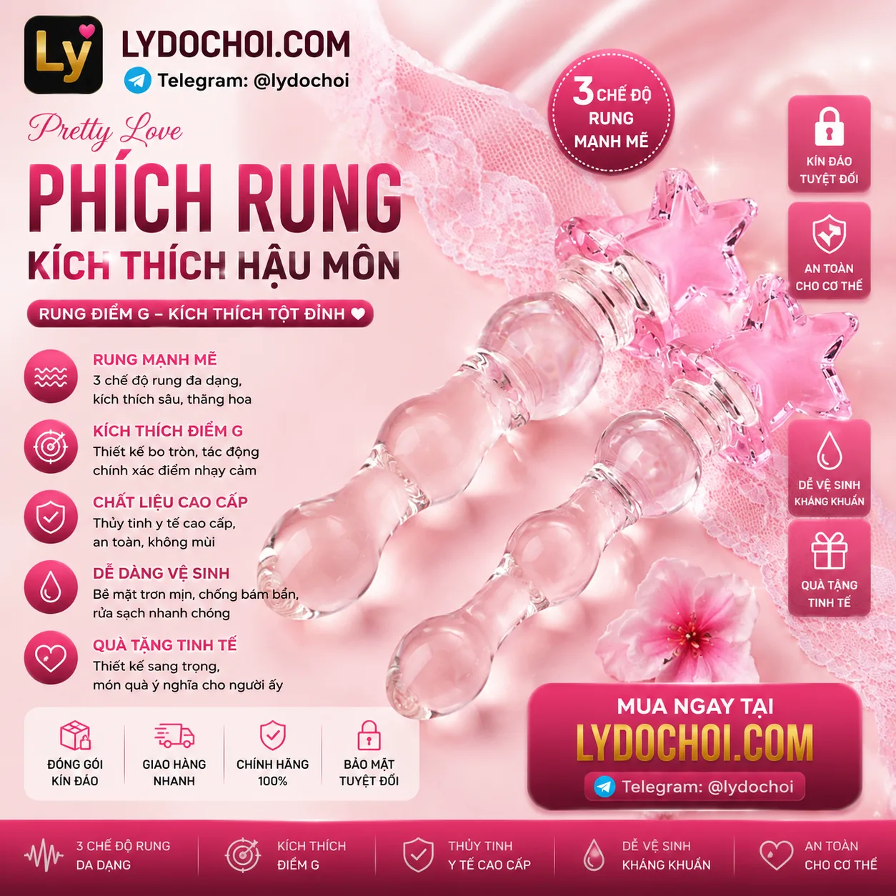 Dương Vật Giả Pha Lê - Sextoy thủy tinh độc lạ tuyệt đẹp
