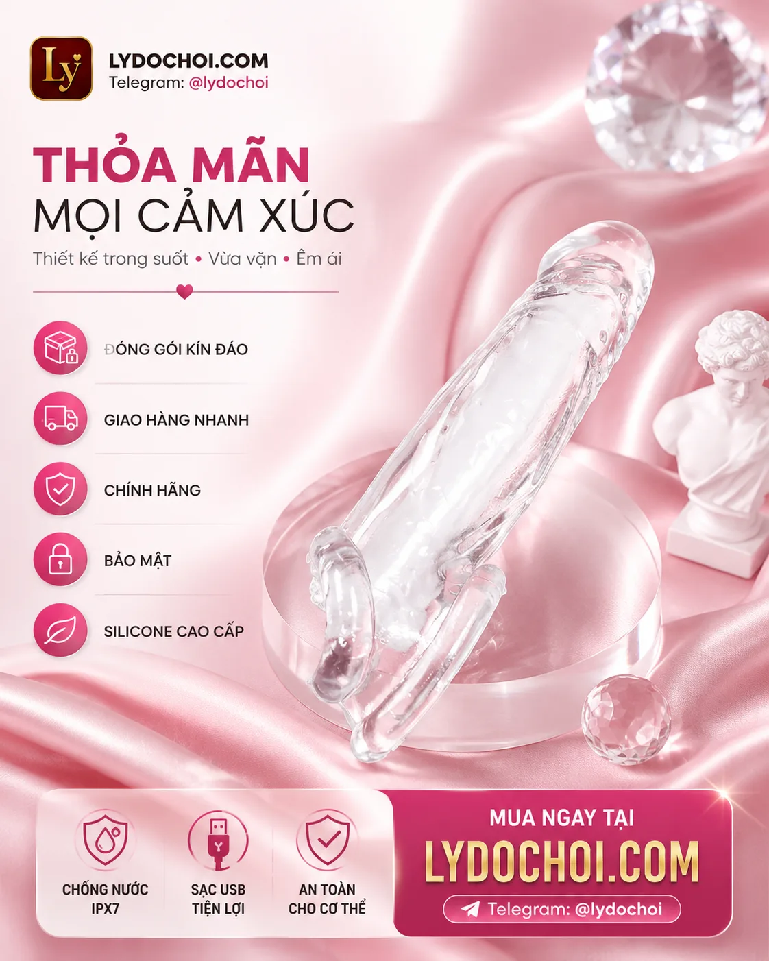 BCS Đôn silicon trong suốt 004