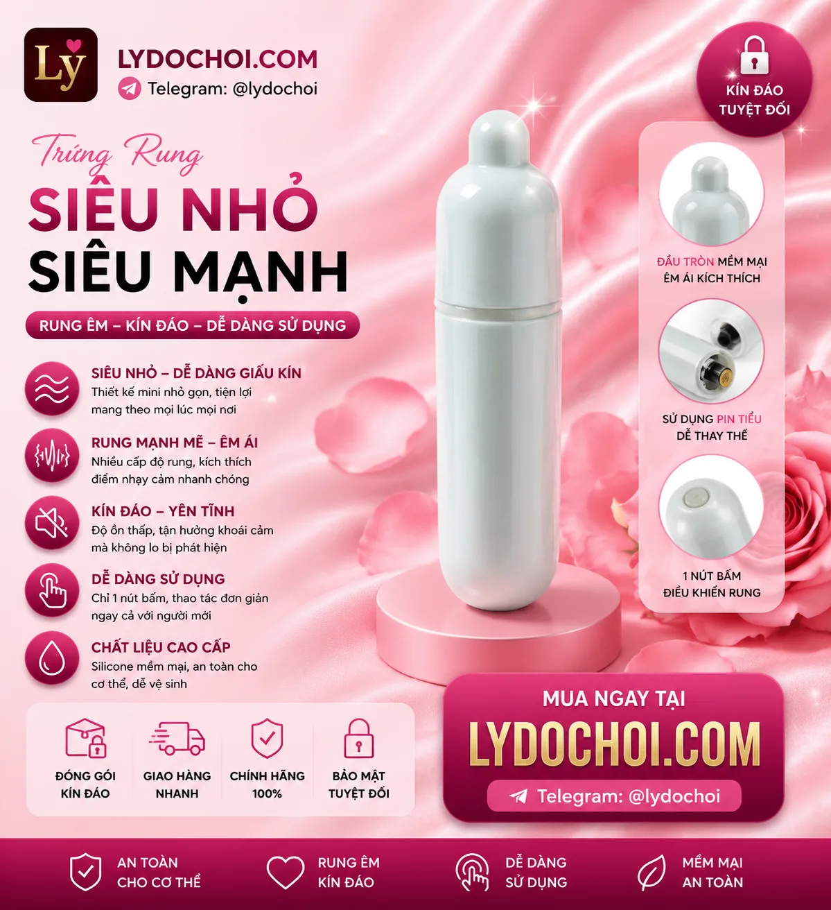 Trứng Rung Mini Rung Cực Mạnh